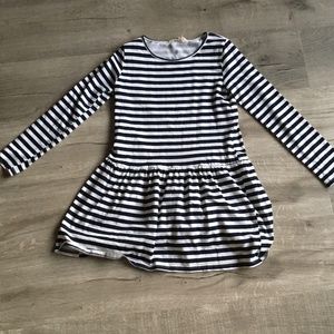 Black and white striped dress